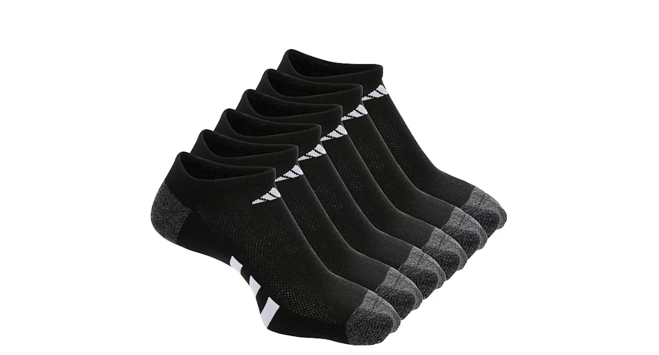 BOYS ATHLETIC CUSHIONED NO SHOW SOCKS 6 PAIRS>ADIDAS New