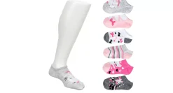 GIRLS KITTY BALLERINA NO SHOW SOCKS 6 PAIRS>SOF SOLE