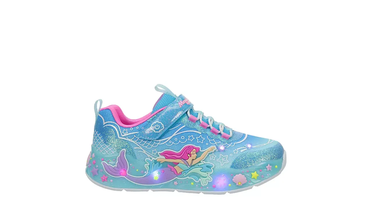 GIRLS LITTLE KID MERMAID DREAMS LIGHT UP SNEAKER>SKECHERS Clearance