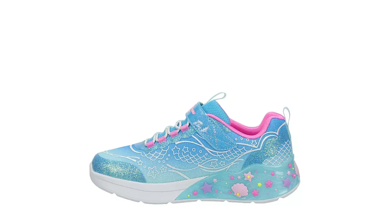 GIRLS LITTLE KID MERMAID DREAMS LIGHT UP SNEAKER>SKECHERS Clearance