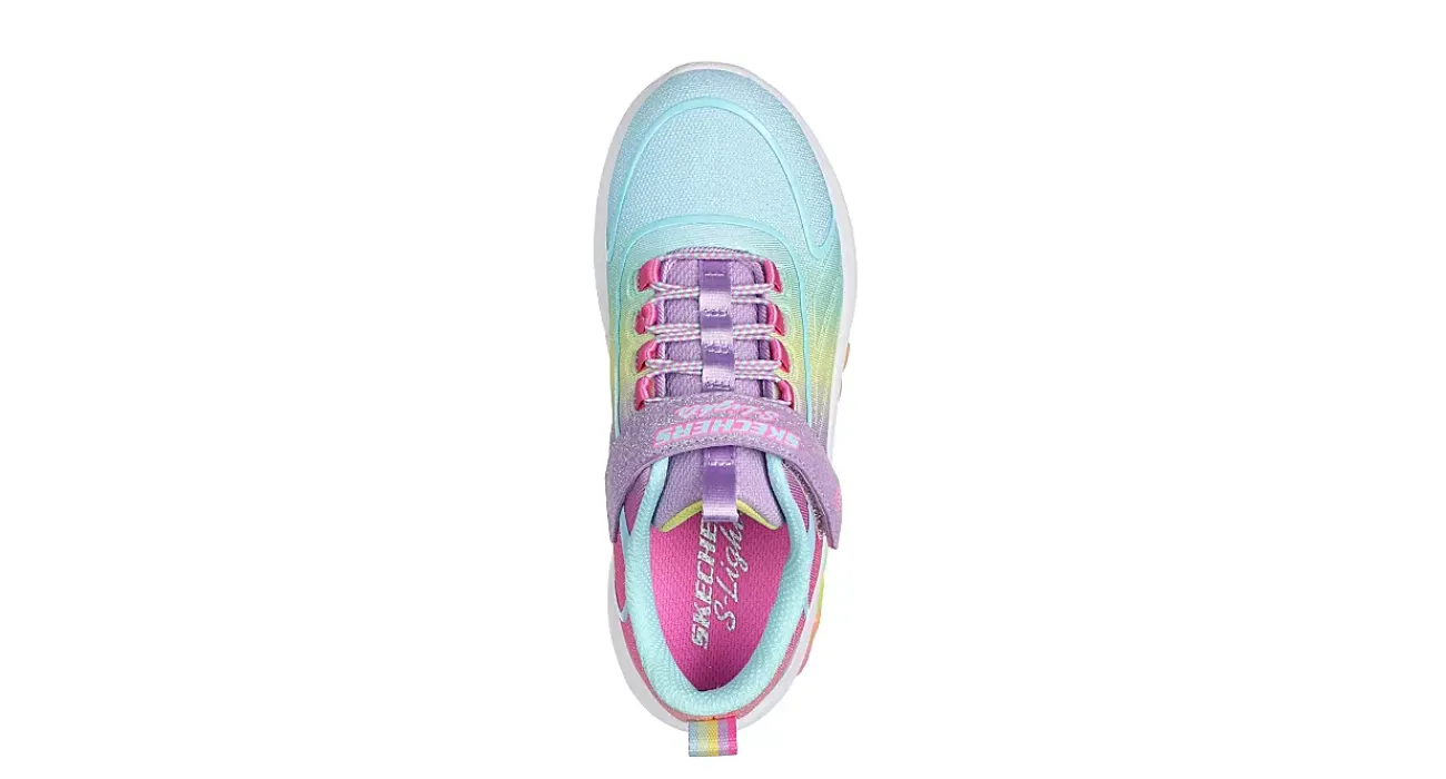 GIRLS LITTLE KID RAINBOW CRUISERS LIGHT UP SNEAKER>SKECHERS Best
