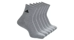 MENS ATHLETIC CUSHIONED QUARTER SOCKS 6 PAIRS>ADIDAS