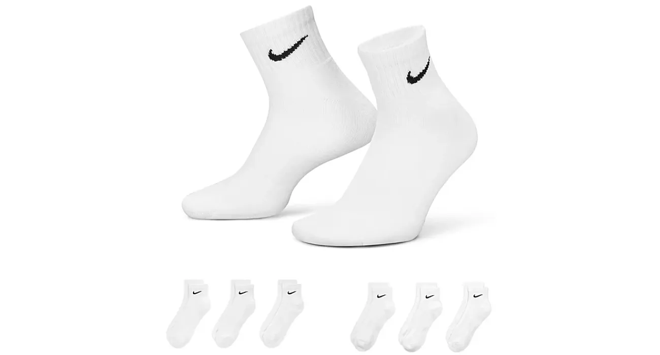 MENS EXTRA LARGE QUARTER SOCKS 6 PAIRS>NIKE New