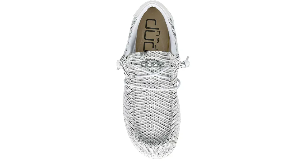 MENS WALLY KNIT WIDE SLIP ON SNEAKER>HEYDUDE