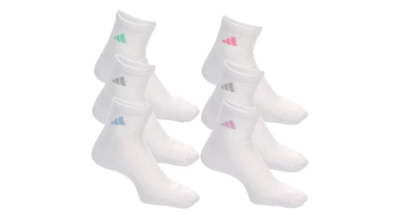 WOMENS ATHLETIC CUSHIONED QUARTER SOCKS 6 PAIRS>ADIDAS Best