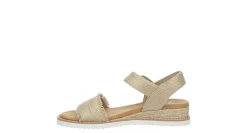 WOMENS DESERT KISS- GOLD CRUSH LOW WEDGE SANDAL><noscript><img width=
