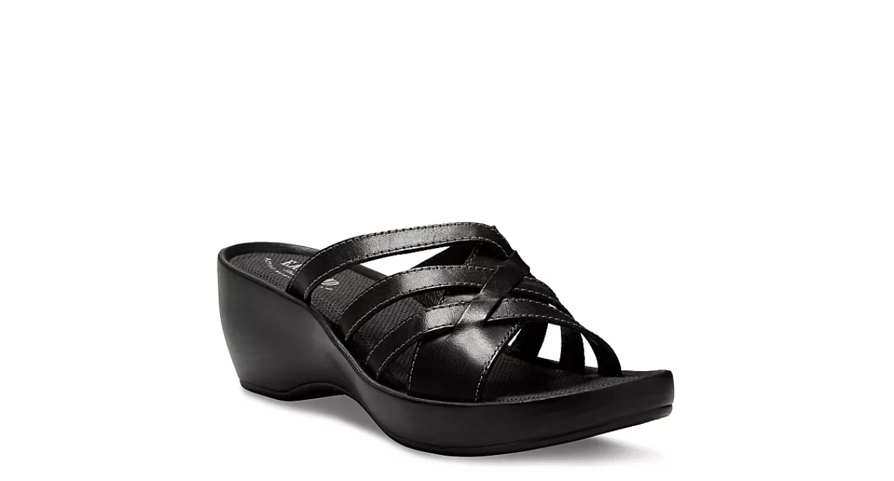 WOMENS POPPY WEDGE SANDAL COMFORT SLIDES WEDGES>EASTLAND
