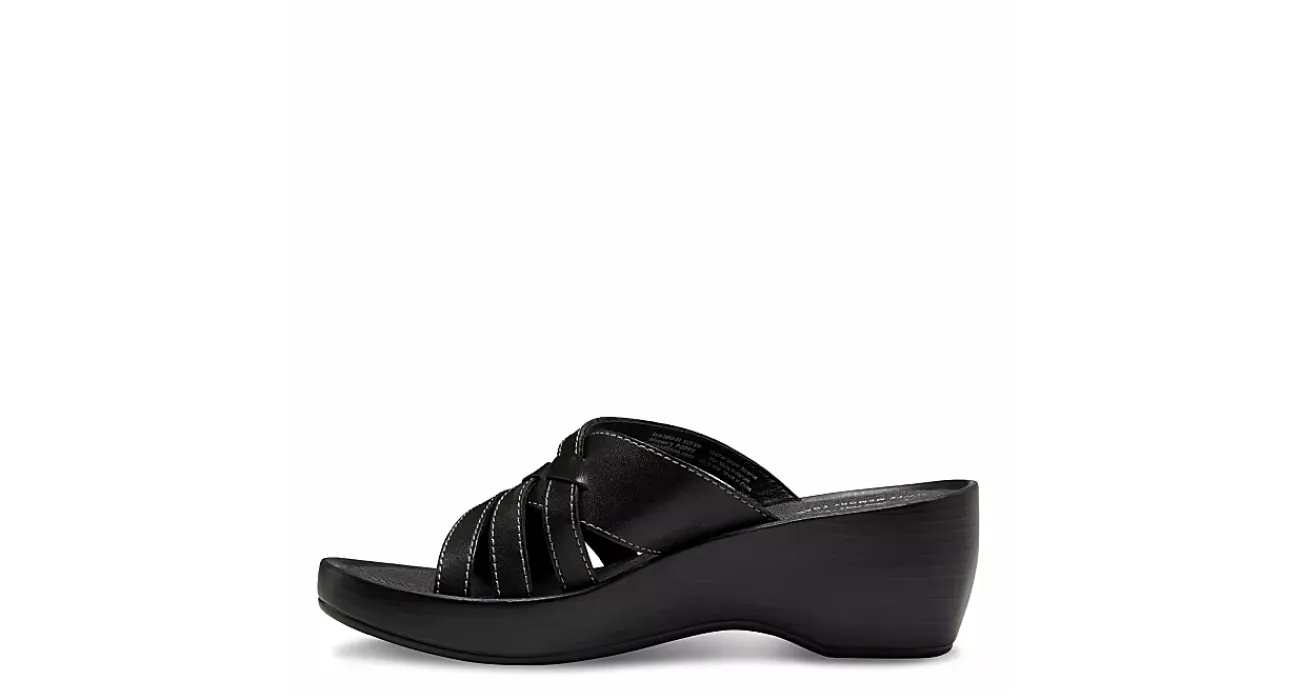 WOMENS POPPY WEDGE SANDAL COMFORT SLIDES WEDGES>EASTLAND