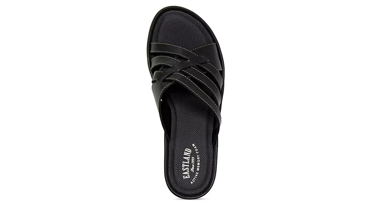 WOMENS POPPY WEDGE SANDAL COMFORT SLIDES WEDGES>EASTLAND
