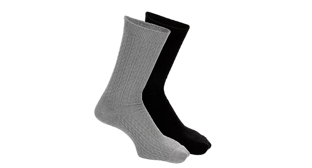 WOMENS RIBBED CREW SOCKS 2 PAIRS>APARA Sale