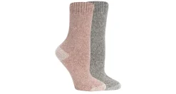 WOMENS SWEATER KNIT CREW SOCKS 2 PAIRS>LEMON Clearance